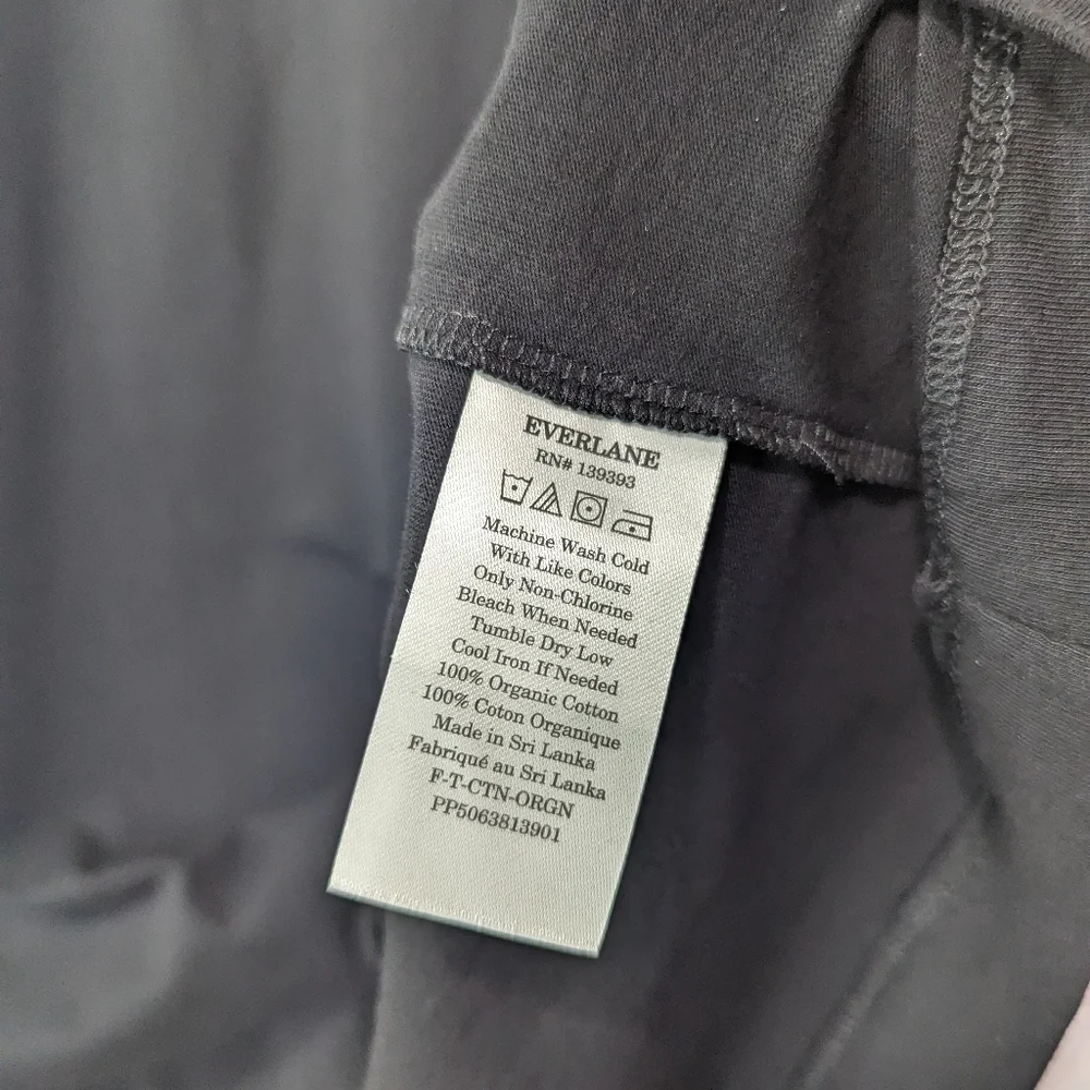 Everlane Long Sleeve Tee Black Shirt Crew Oversized Organic Cotton Women - Picture 9 of 13